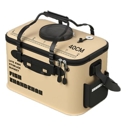 Live Fish Lures Buckets - Live Bait Protection Box, Foldable Fishing Bucket | Folding Fishing Bucket with Aeration Hole, Portable Water Container, Fish Transport Boxes for Travel Hiking (50x29x24cm)