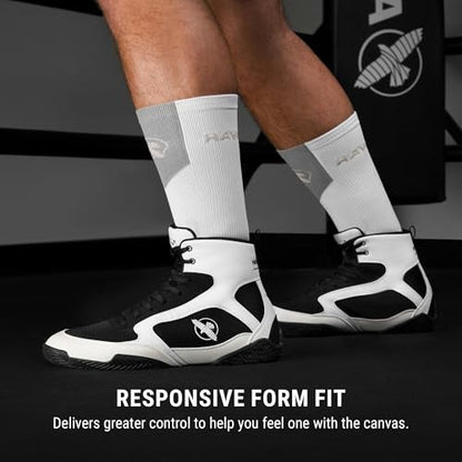 Hayabusa Pro Boxing Lightweight Shoes | Boxing Shoes for Men and Women, Wrestling Shoes, Boxing Boots, Cross Training Shoes, Boxing Shoes Women,Boxing Training Shoes - color: White, size: 7 Women/5.5 Men