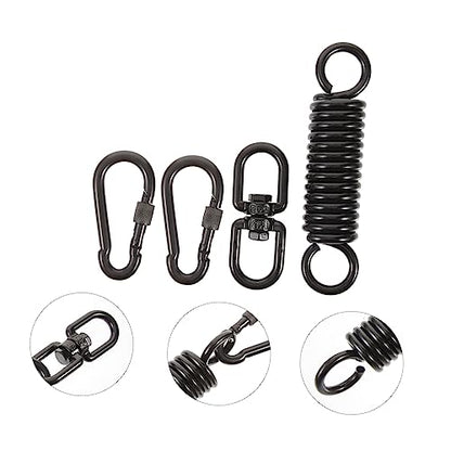 KESYOO 1 Set Swing Chair Spring Springs Tension Outdoor Hammock Garden Patio Swing Sandbags Sand Bag Spring Kit Swing Chair Hanging Rings Hanging Chair Spring Carbon Steel Black