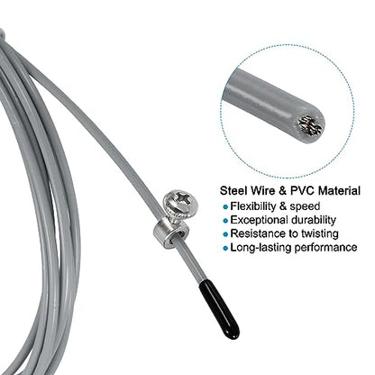 PATIKIL Speed Jump Rope Replacement Cable Professional Skipping Rope Steel Wire Replace for High Speed Jump Ropes - color: Grey