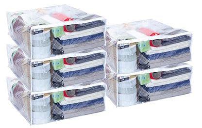 5-Pack Vinylpac Clear Plastic Zippered Storage Bags 23 x 23 x 8 Inch