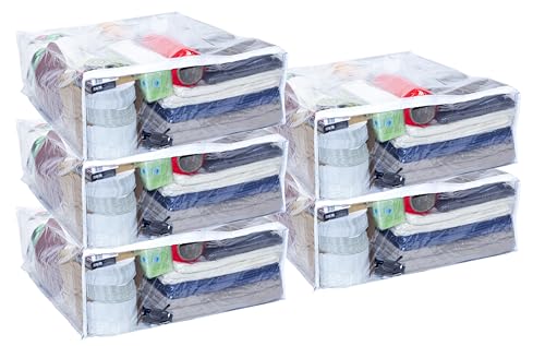 5-Pack Vinylpac Clear Plastic Zippered Storage Bags 23 x 23 x 8 Inch