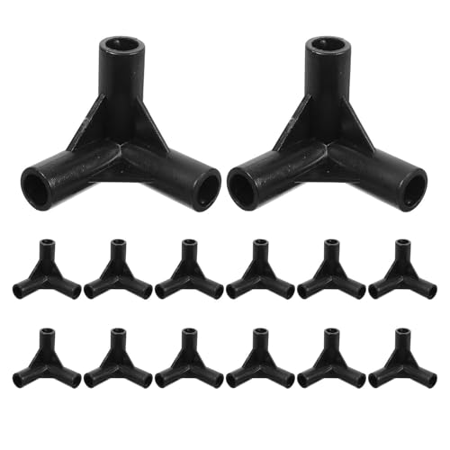 50PCS Tent Pole Connector: 3-Way PVC Tee Pipe Fitting - 8mm ID Plastic Canopy Frame Joints for Camping Shelters Gazebos Replacement Parts