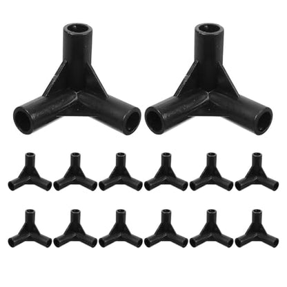 50PCS Tent Pole Connector: 3-Way PVC Tee Pipe Fitting - 8mm ID Plastic Canopy Frame Joints for Camping Shelters Gazebos Replacement Parts