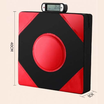 Boxing Force Testing Machine，Strength Testing Punch Bag， 40cm Square Hanging Boxing Pad with Power Measurement & Count Tracking, Adjustable Height for Home Fitness & Stress Relief