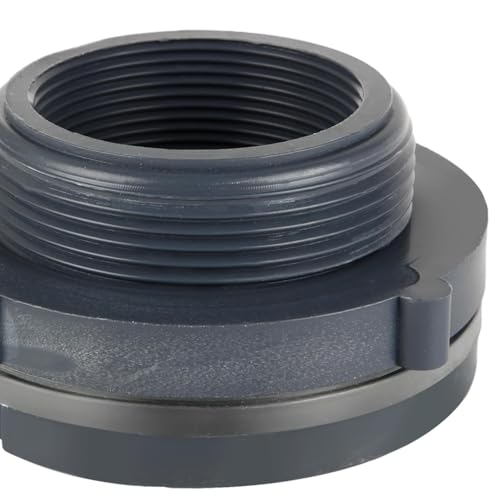 8PCS Bulkhead Fitting 2 inch Double Threaded Bulkhead Water Tank Connector PVC Bulkheads Fitting Threaded Thru-Bulk Pipe Fittings for Rain Barrels, Aquariums, Ponds, Water Tanks