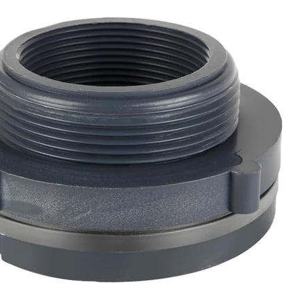 8PCS Bulkhead Fitting 2 inch Double Threaded Bulkhead Water Tank Connector PVC Bulkheads Fitting Threaded Thru-Bulk Pipe Fittings for Rain Barrels, Aquariums, Ponds, Water Tanks