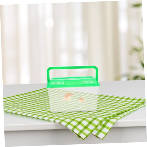 4Pcs Mini Handheld Aquarium Box Portable Plastic Fish Tank Carrier with Bright Lids for Small Fish Turtles Reptiles and Hamsters Decorative and Functional Breeding Habitat
