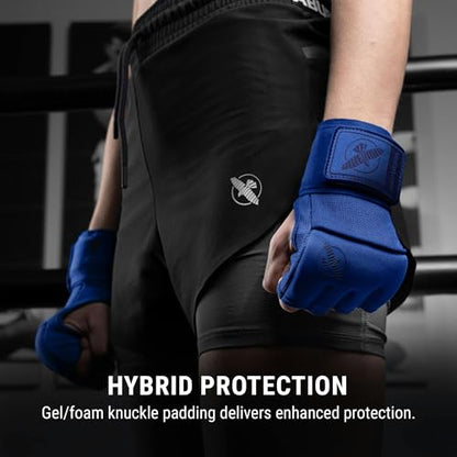 Hayabusa Deluxe Quick Wraps for Men and Women - Boxing & Martial Arts Hand Wraps - color: Blue, size: Medium