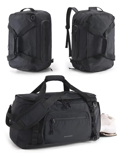 BAGSMART 4-IN-1 Gym Bag for Women Men, TSA Duffle Bag for Travel - color: Jet Black