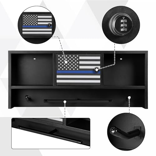 Neoaider Police Gear Rack, Police Hanger with Hooks - size: Wall Mounted w/Combination Lock