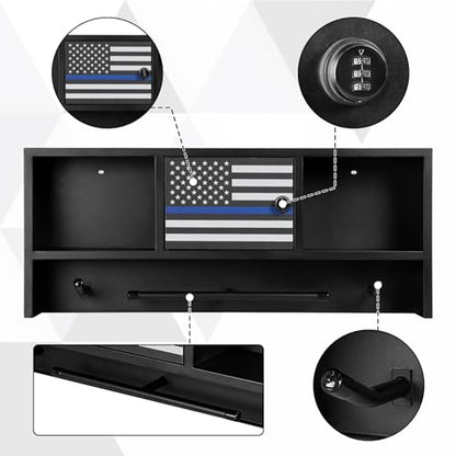 Neoaider Police Gear Rack, Police Hanger with Hooks - size: Wall Mounted w/Combination Lock