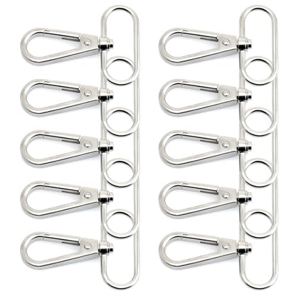 CRAFTMEMORE Snap Hook Swivel Push Gate Lobster Clasps Fashion Clips Purse Making FS10 Pack of 10 (Silver, 2 Inches) - color: Silver, size: 2 Inches