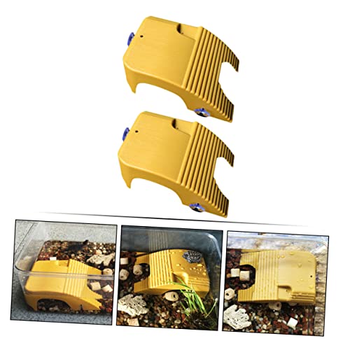 2pcs Turtle Climbing Platform Yellow Wax Basking Stand for Aquatic Turtles Easy to Clean Material for Tanks and Aquariums and Climbing Dock