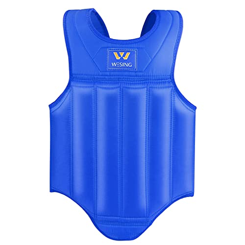 Wesing Martial Arts Muay Thai Boxing Chest Protector MMA Sanda Chest Guard - size: X-Large, style: Blue