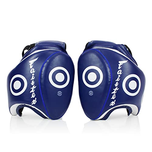 Fairtex Syntek Leather Thigh Pads, Muay Thai MMA Kickboxing Training Gear - color: Blue