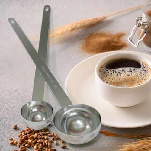 2PCS 2 Tablespoon Coffee Scoop, 9.5" Long Handle Measuring Spoon, Two tbsp (30 ml) Stainless Steel Scooper - size: 2Tbsp