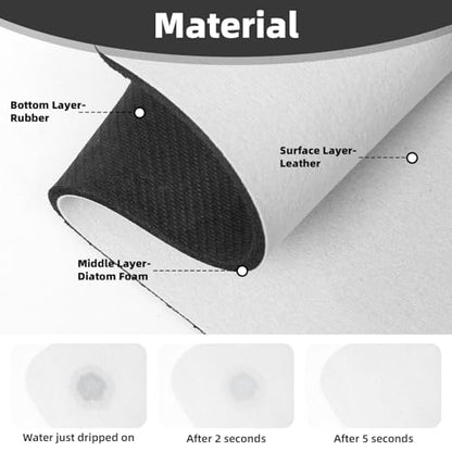 Faucet Draining Mat For Kitchen Sink, Stylized Gray Chrysanthemum Flowers Diatom Mud Absorbent Drain Pad For Bathroom Kitchen Sink Splash Guard Drying Mat - color: Stylized Gray Chrysanthemum Flowers