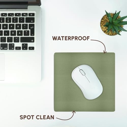 3dRose LLC 8 x 8 x 0.25 Inches Mouse Pad, Moss Green Greenish Grey Gray Muddy Plain Simple One Single Solid Color Brown Green Sage (mp_159859_1)