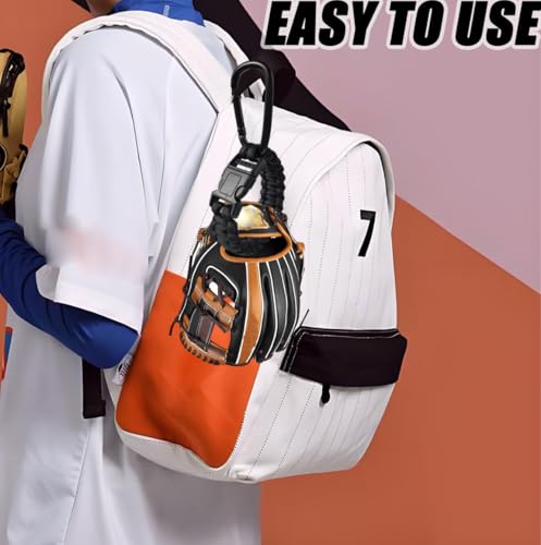 Baseball Glove Clip for Hanging Bags,Portable Paracord Gear Holder with Hook Clip,Sports Equipment Drying Rack for Baseball Softball Gloves - style: 4-Black
