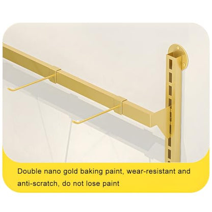 4/5 Tier Wall Mounted Socks Rack, Metal Adjustable Height Underwear Display Shelf, Retail Store Bras/Panties/Tank Tops Organizer Stand, for Clothing Store.Gold-a-120x150cm