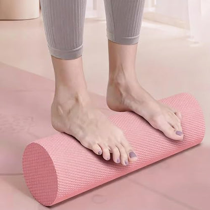 12 Inch EVA Soft Dot Foam Roller for Muscle Therapy, Yoga and Balance Exercises, High-Density Massage Roller, Foam Roller for Back, Legs for Home, Gym and Travel (Pink#M) - color: Pink#m