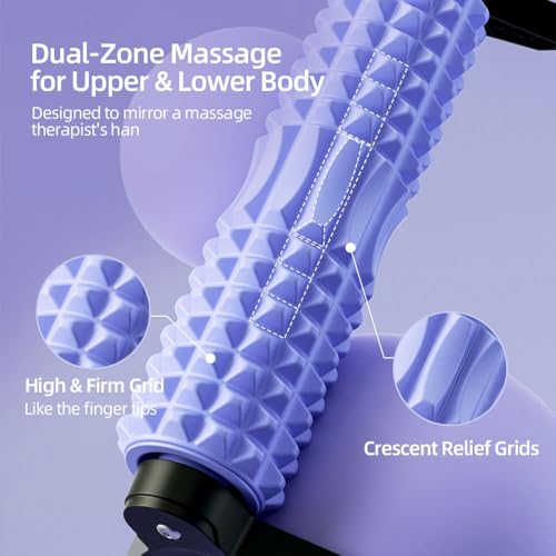RUNWE Foam Roller with Stand - Bracket Foam Roller for Back Pain, 21 inch Trigger Point Deep Tissue Massage Roller, Medium Density Grid Bracket Foam Rollers, Leg Roller for Muscles Deep Tissue - color: Blue
