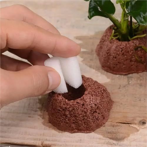 40pcs Aquatic Water Plant Fixed Rings Landscape Ceramic Pottery Pot Gravity Ring for Fish Tank Decoration