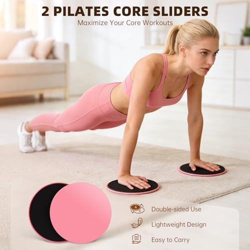 Uyittour 16PCS Pilates Kit, Home Pilates Workout Kit with Ankle Weights, Pilates Ring and Ball Set for Women, Pilates Equipment with Resistance Bands, Core Sliders & Socks for Starter Home Workouts