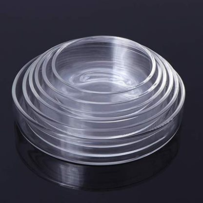 Aquarium Shrimp Feeding Dish High Glass Bottom Feeder Food Bowl 3.9 3.5 3.2 2.6 2.4 Inches Round Tray Glass - size: B