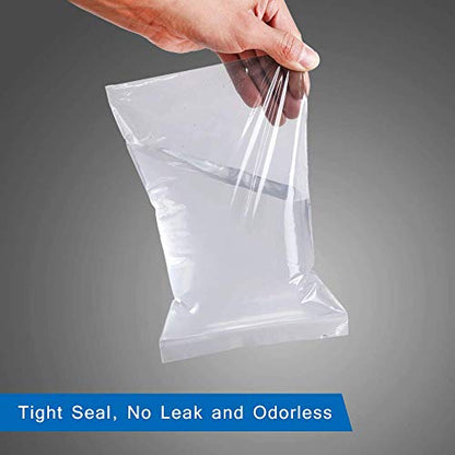 100 Count - 13" x 15" Clear Reclosable Zip Plastic Poly Bags - 2 Gallon Zip Bags for Clothing, T-Shirts, Pants - size: 13" x 15"
