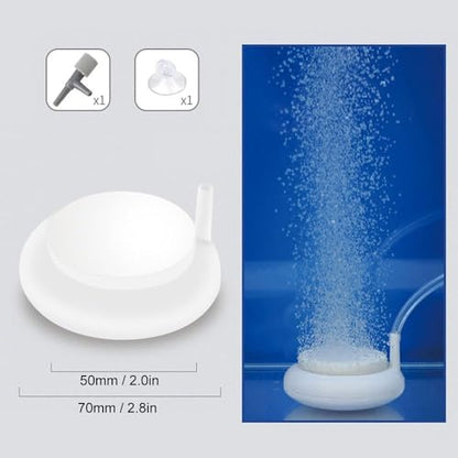 Aquarium Air Stone Plate Leak-Proof Design with Suction Cup Fine Bubble Diffuser for Fish Tank Oxygenation