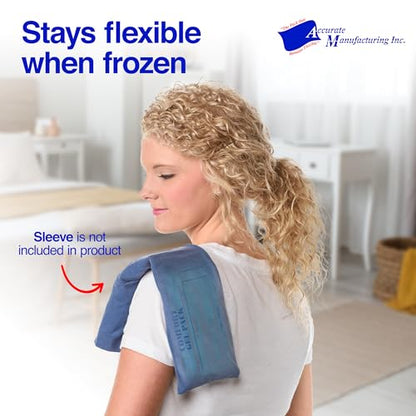 Flexible Reusable Gel Packs for Neck, Wrist, Arm, Back and Shoulder Pain Relief - Versatile Hot or Cold Gel Packs for Injuries, Sore Muscles or Toothache Pain Relief, Blue, 5" x 18", 1 Pack - size: 5"x18"-1 Pack