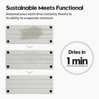 Instant Dry Sink Caddy Kitchen Sink Organizer, Quick Drying Diatomaceous Earth Stone Sink Tray Sponge Holder Soap Dish, Bathroom Countertop Vanity Dispenser Toothbrush Bottle, White, 10" x 4" - color: 1. White, size: 10" x 4" x 1"