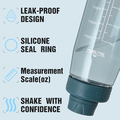 32oz Clear Water Bottle - BPA-Free Tritan Plastic, Fast Flow Spout Lid, Wide Mouth & Leakproof Design Hiking Water Bottle Suitable for Travel, Outdoors, Gym, Travel, Home, School (Dark Blue) - color: Dark Blue