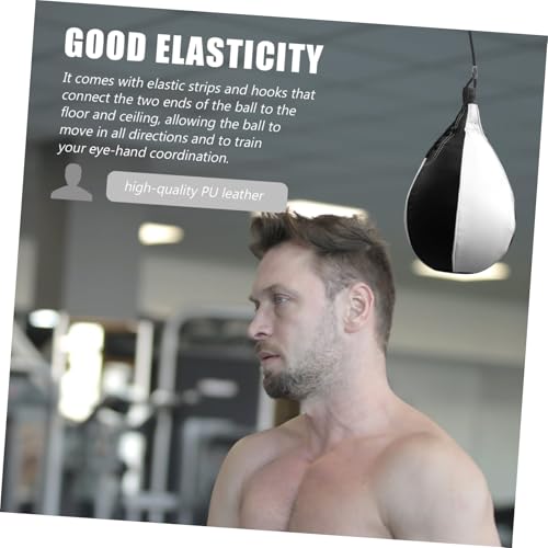 Abaodam Leather Double End Boxing Ball Height Hanging Punch Bag for MMA Training Home Workouts and Gym Use Durable PU Leather and Reflex Enhancement