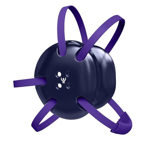 | Wrestling Classic Headgear | Earguard Adult Grappling Head Gear | Adjustable Ear Guards Purple Straps - style: Navy w/ Purple Straps