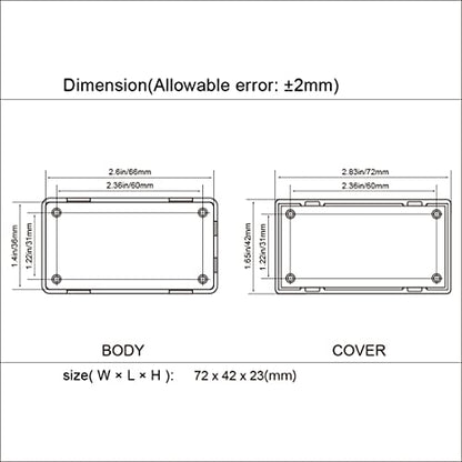 Project Box 10 Pieces ABS Plastic Electrical Project Case Small Junction Box for Electronics Black 2.8 x 1.7 x 0.9 inch (72x 42x 23 mm) - size: 2.8" x 1.7" x 0.9"(10pc)