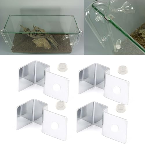 8 Pcs Stainless Steel Aquarium Glass Cover Clips Fish Tank Support Bracket with Plugs Universal Fit Hood Fastener(12mm) - size: 12mm