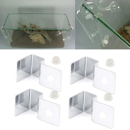 8 Pcs Stainless Steel Aquarium Glass Cover Clips Fish Tank Support Bracket with Plugs Universal Fit Hood Fastener(12mm) - size: 12mm