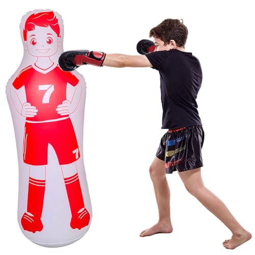 ZHUYNXIR Inflatable Soccer Dummy, Soccer Training Equipment, Inflatable Dummy Goalkeepr Air Mannequin Free Kick Wall Goalkeeper Defender Training for Children Adults - color: 120 dummy-Red