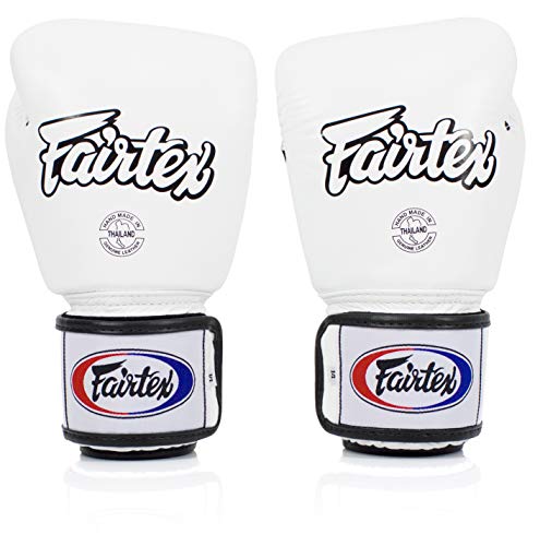Fairtex BGV1BR Breathable Boxing Gloves, Lightweight Shock Absorbent Gear - color: White, size: 12 oz