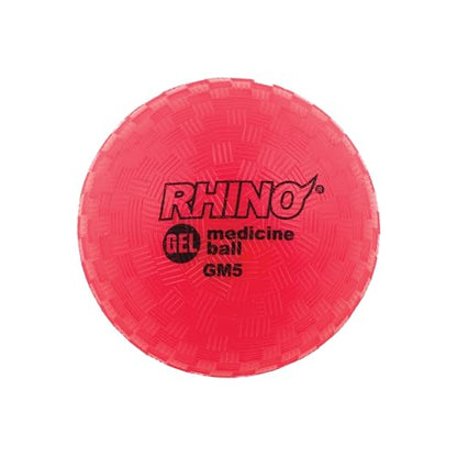 Champion Sports Rhino Gel Filled Medicine Ball – Durable, Soft Grip Weighted Ball for Strength, Cardio, & Rebounder Training – Multiple Weights for Home Gym & Fitness - style: 2 LB Medicine Ball (Red)