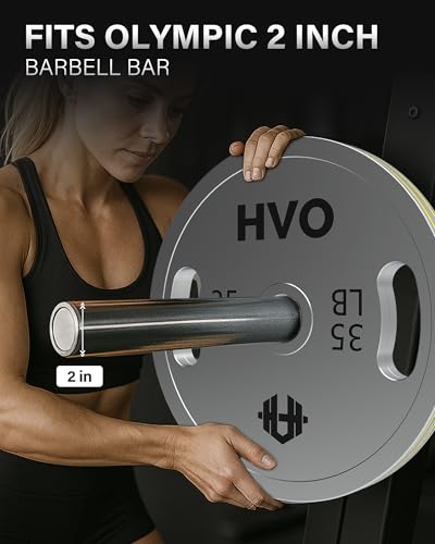 HVO Chrome Olympic Weight Plates with Grip, 2-Inch Standard Plates | Easy Grip Design Secure 2-Inch Fit Durable Construction Balanced Weight Distribution Strength Training Equipment - size: 140LB Set: 1 Pair of each: 10/25/35LB