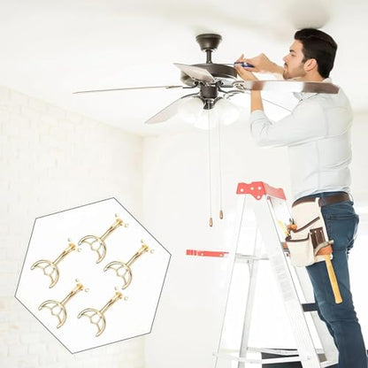 5 Pcs 52’’Ceiling Fan Blades Arms Replacement,Ceiling Fan Blades Arms Replacement Parts Mounting Bracket Kit for Replacing The Worn FanBlades,Keep The Balance and Good Performance(Gold)