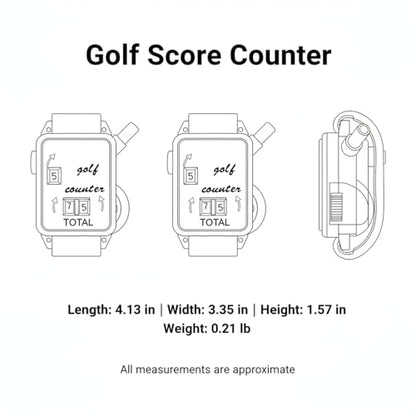 Manual Golf Stroke Counter, Mechanical Clicker Tally for Score Tracking, Durable PP Plastic with Bag Clip, Black
