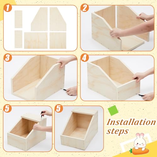 2 Pack Wood Rabbit Nesting Box, 18x12x12 Inch Wooden Hutch Hideout for Breeding, Natural Burrow Den Alternative for Rabbits & Small Animals - size: 18x12x12 Inch