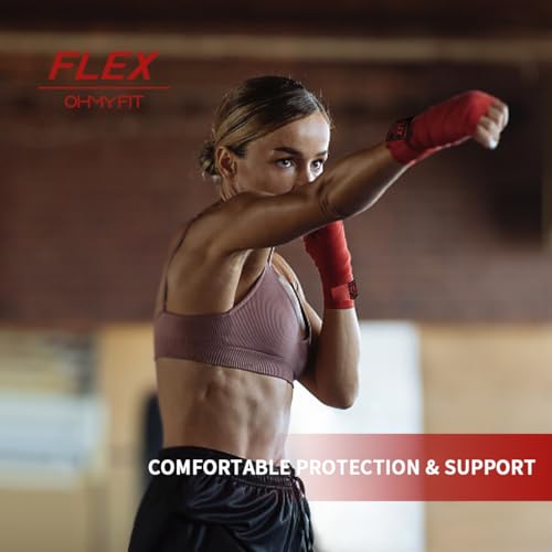 Flex Boxing Hand Wraps - 236 Inch/6M Extra Long for Premium Protection and Ultimate Performance - color: Red