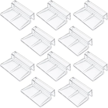 2026 New 10 Pack Transparent Aquarium Lid Clips for 6.3mm Glass,Rimless Fish Tank Cover Bracket Holder,Plastic Acrylic Top Support for Anti-Jumping and Secure Glass Covers