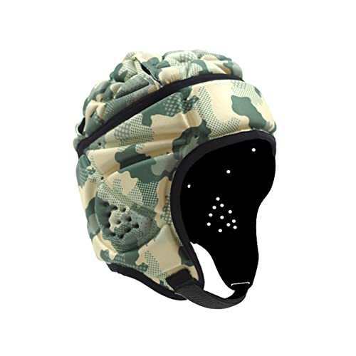 Topeter Padded Rugby Helmet, Protective Soft Shell Headgear Hats - color: Camo